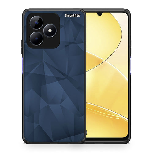 Θήκη Realme C51 Blue Abstract Geometric από τη Smartfits με σχέδιο στο πίσω μέρος και μαύρο περίβλημα | Realme C51 Blue Abstract Geometric case with colorful back and black bezels