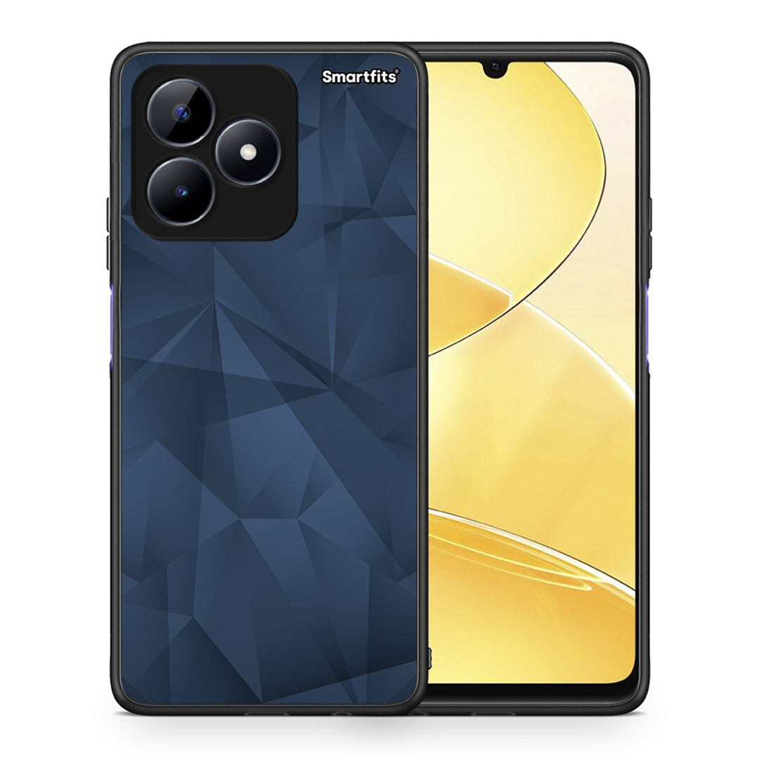 Θήκη Realme Note 50 Blue Abstract Geometric από τη Smartfits με σχέδιο στο πίσω μέρος και μαύρο περίβλημα | Realme Note 50 Blue Abstract Geometric case with colorful back and black bezels