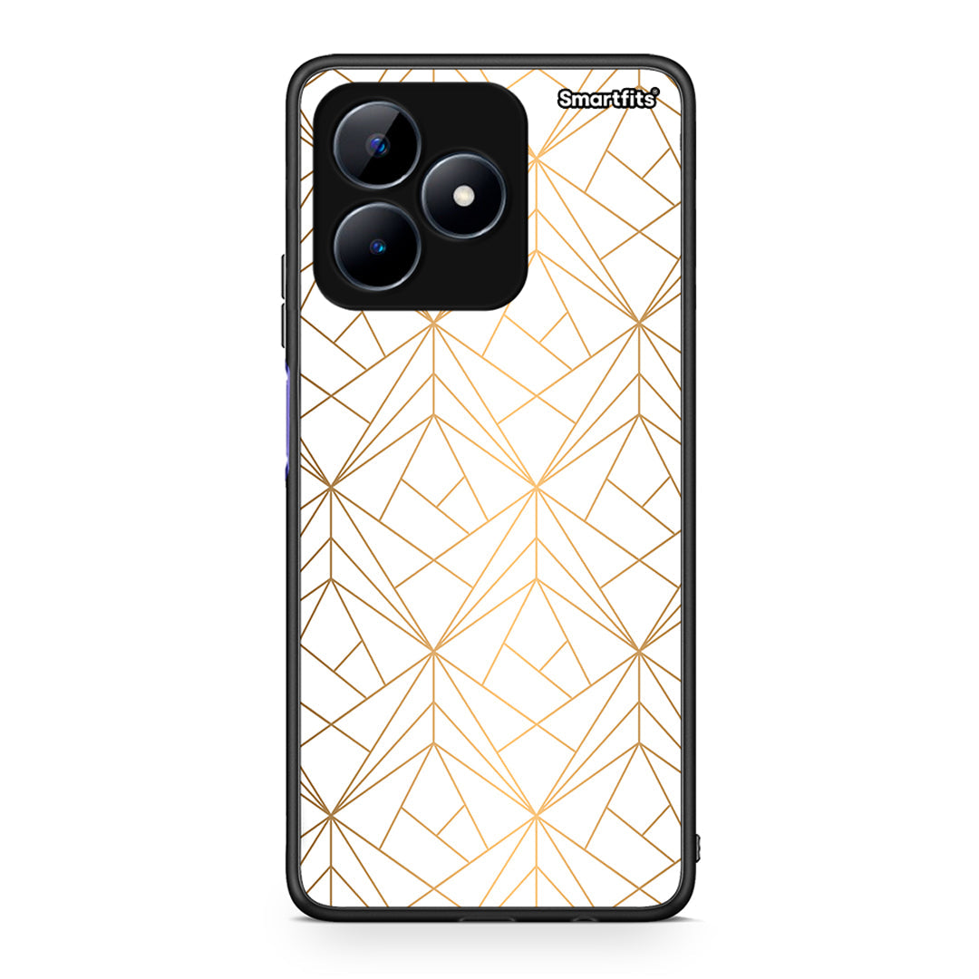 111 - Realme C51 Luxury White Geometric case, cover, bumper