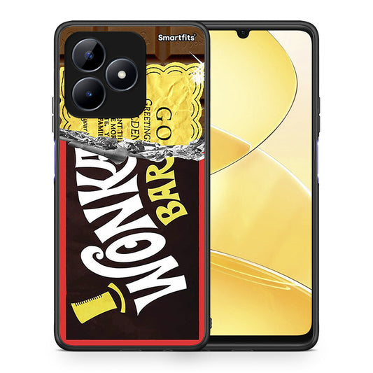 Θήκη Realme C51 Golden Ticket από τη Smartfits με σχέδιο στο πίσω μέρος και μαύρο περίβλημα | Realme C51 Golden Ticket case with colorful back and black bezels