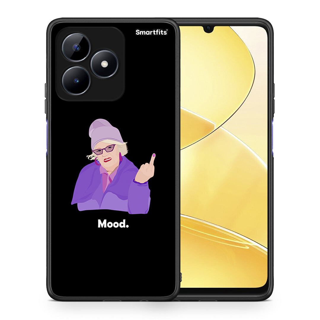 Θήκη Realme C51 Grandma Mood Black από τη Smartfits με σχέδιο στο πίσω μέρος και μαύρο περίβλημα | Realme C51 Grandma Mood Black case with colorful back and black bezels
