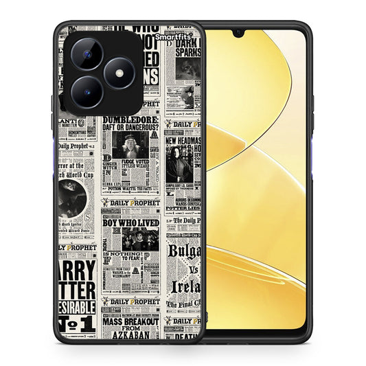 Θήκη Realme C51 Harry Paper από τη Smartfits με σχέδιο στο πίσω μέρος και μαύρο περίβλημα | Realme C51 Harry Paper case with colorful back and black bezels