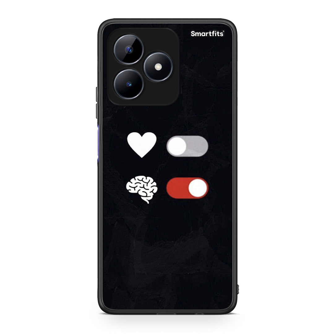 Realme C51 Heart Vs Brain Θήκη Αγίου Βαλεντίνου από τη Smartfits με σχέδιο στο πίσω μέρος και μαύρο περίβλημα | Smartphone case with colorful back and black bezels by Smartfits
