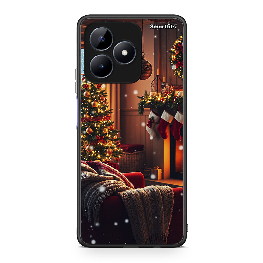 Realme C51 Home For Christmas θήκη από τη Smartfits με σχέδιο στο πίσω μέρος και μαύρο περίβλημα | Smartphone case with colorful back and black bezels by Smartfits