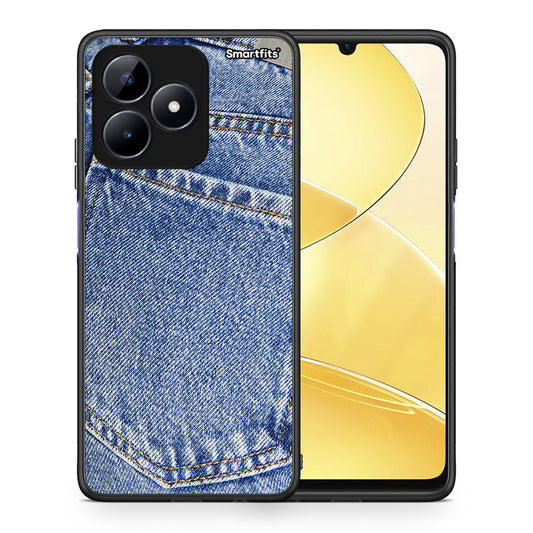 Θήκη Realme C51 Jeans Pocket από τη Smartfits με σχέδιο στο πίσω μέρος και μαύρο περίβλημα | Realme C51 Jeans Pocket case with colorful back and black bezels