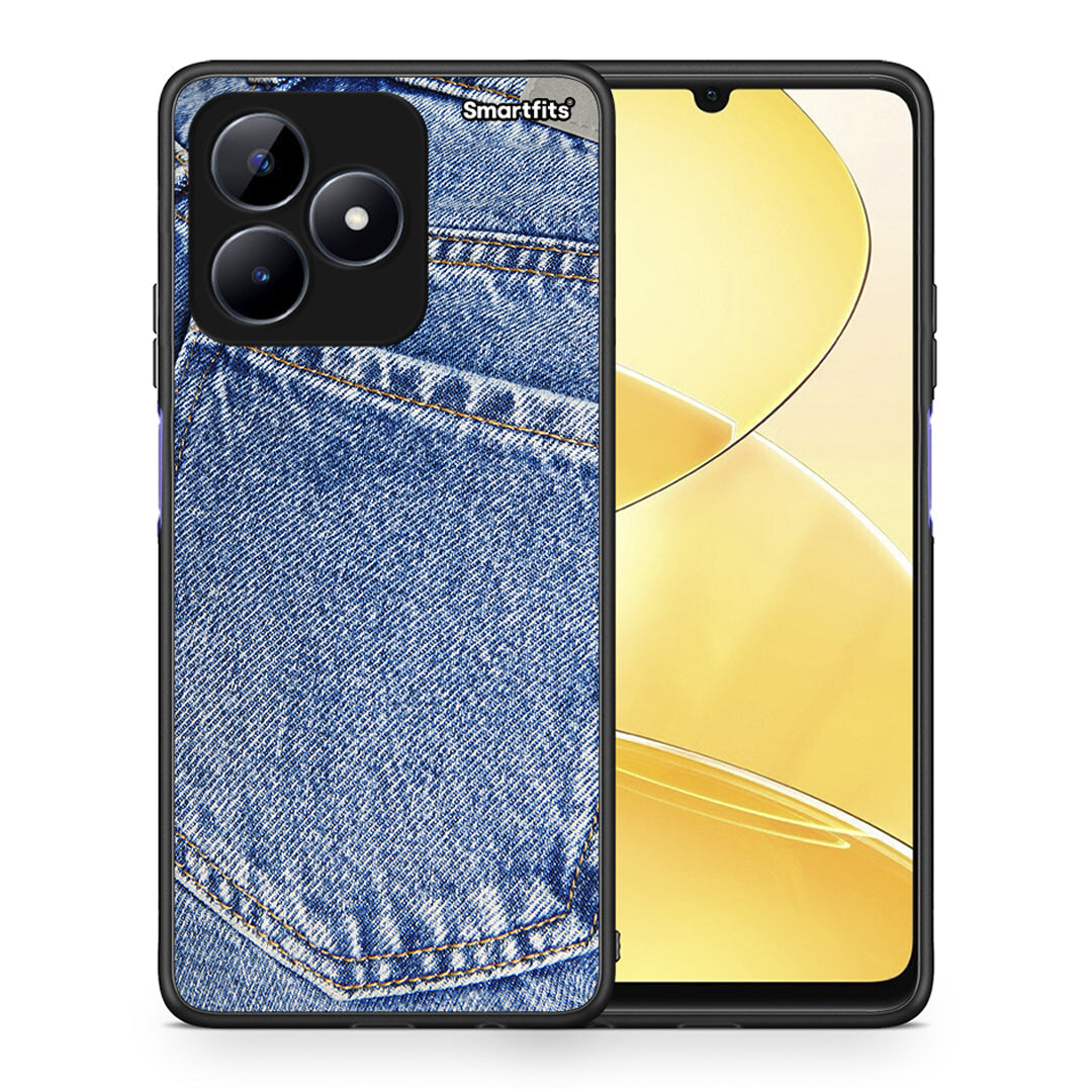 Θήκη Realme C51 Jeans Pocket από τη Smartfits με σχέδιο στο πίσω μέρος και μαύρο περίβλημα | Realme C51 Jeans Pocket case with colorful back and black bezels