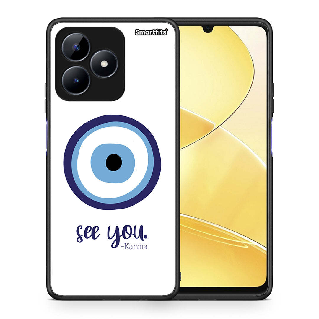 Θήκη Realme Note 50 Karma Says από τη Smartfits με σχέδιο στο πίσω μέρος και μαύρο περίβλημα | Realme Note 50 Karma Says case with colorful back and black bezels