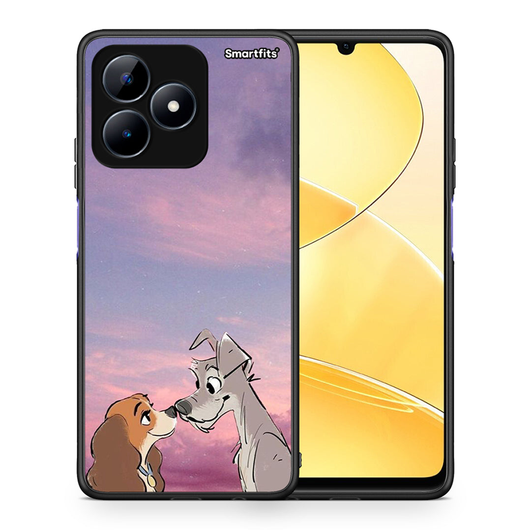 Θήκη Realme C51 Lady And Tramp από τη Smartfits με σχέδιο στο πίσω μέρος και μαύρο περίβλημα | Realme C51 Lady And Tramp case with colorful back and black bezels