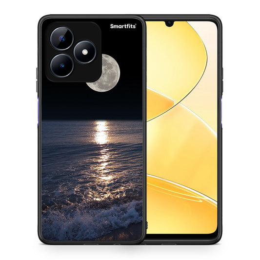 Θήκη Realme C51 Moon Landscape από τη Smartfits με σχέδιο στο πίσω μέρος και μαύρο περίβλημα | Realme C51 Moon Landscape case with colorful back and black bezels
