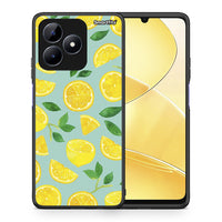 Thumbnail for Θήκη Realme C51 Lemons από τη Smartfits με σχέδιο στο πίσω μέρος και μαύρο περίβλημα | Realme C51 Lemons case with colorful back and black bezels
