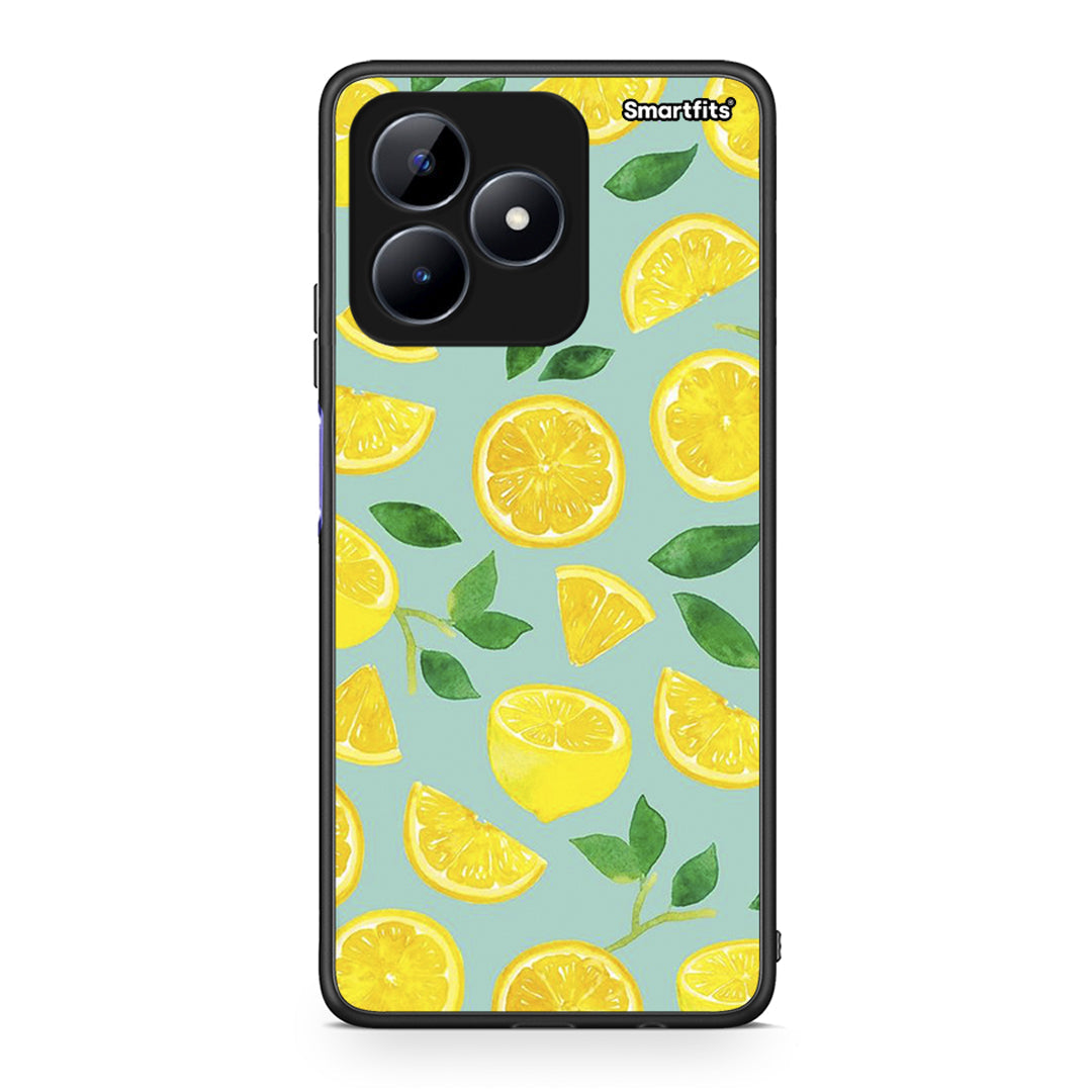 Realme Note 50 Lemons θήκη από τη Smartfits με σχέδιο στο πίσω μέρος και μαύρο περίβλημα | Smartphone case with colorful back and black bezels by Smartfits