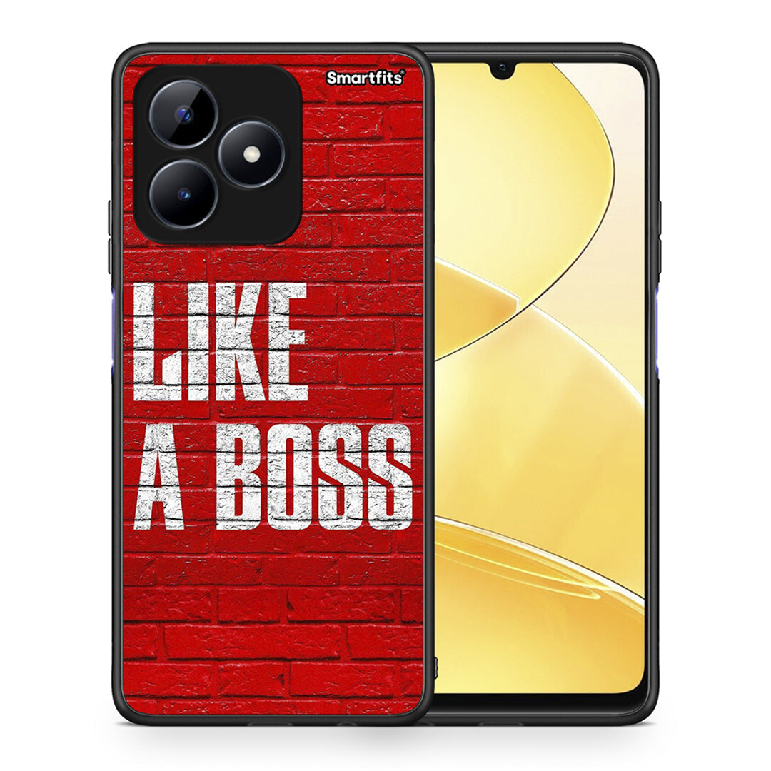 Θήκη Realme C51 Like A Boss από τη Smartfits με σχέδιο στο πίσω μέρος και μαύρο περίβλημα | Realme C51 Like A Boss case with colorful back and black bezels