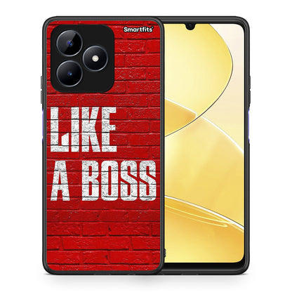 Θήκη Realme C51 Like A Boss από τη Smartfits με σχέδιο στο πίσω μέρος και μαύρο περίβλημα | Realme C51 Like A Boss case with colorful back and black bezels