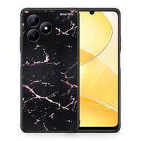 Thumbnail for Θήκη Realme Note 50 Black Rosegold Marble από τη Smartfits με σχέδιο στο πίσω μέρος και μαύρο περίβλημα | Realme Note 50 Black Rosegold Marble case with colorful back and black bezels