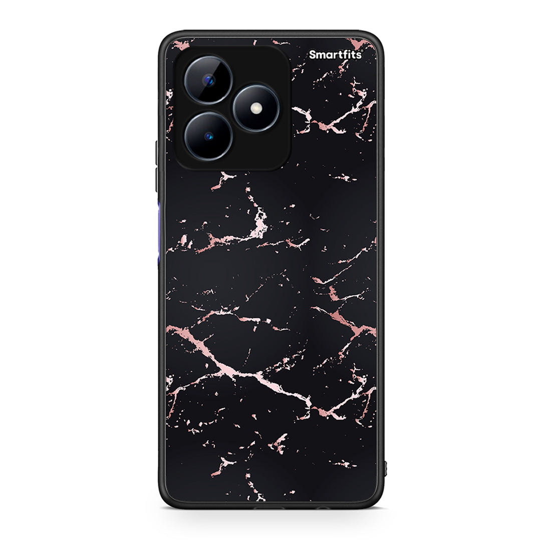 4 - Realme C51 Black Rosegold Marble case, cover, bumper