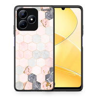 Thumbnail for Θήκη Realme Note 50 Hexagon Pink Marble από τη Smartfits με σχέδιο στο πίσω μέρος και μαύρο περίβλημα | Realme Note 50 Hexagon Pink Marble case with colorful back and black bezels