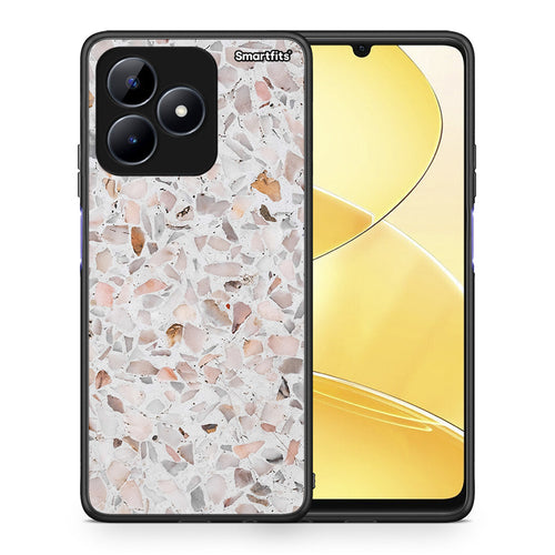 Θήκη Realme C51 Marble Terrazzo από τη Smartfits με σχέδιο στο πίσω μέρος και μαύρο περίβλημα | Realme C51 Marble Terrazzo case with colorful back and black bezels