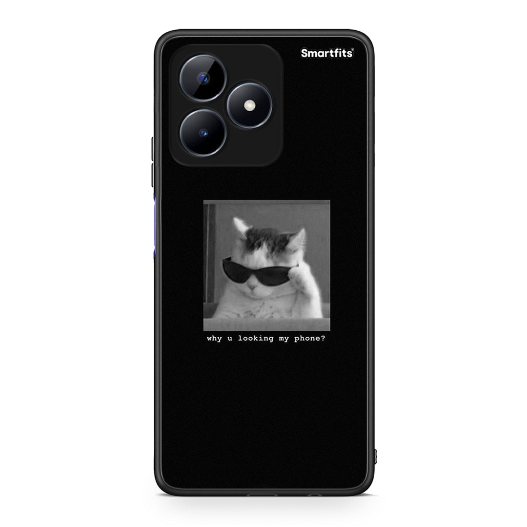 Realme Note 50 Meme Cat θήκη από τη Smartfits με σχέδιο στο πίσω μέρος και μαύρο περίβλημα | Smartphone case with colorful back and black bezels by Smartfits