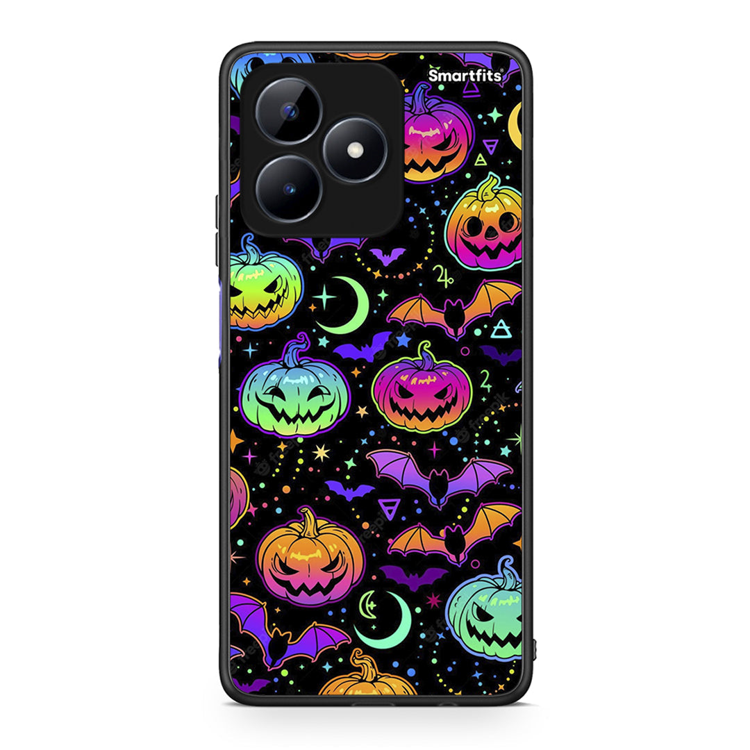 Realme C51 Neon Halloween θήκη από τη Smartfits με σχέδιο στο πίσω μέρος και μαύρο περίβλημα | Smartphone case with colorful back and black bezels by Smartfits