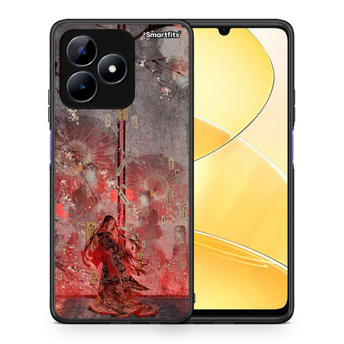 Θήκη Realme Note 50 Nezuko Kamado από τη Smartfits με σχέδιο στο πίσω μέρος και μαύρο περίβλημα | Realme Note 50 Nezuko Kamado case with colorful back and black bezels