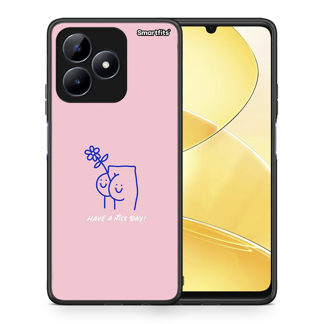 Θήκη Realme Note 50 Nice Day από τη Smartfits με σχέδιο στο πίσω μέρος και μαύρο περίβλημα | Realme Note 50 Nice Day case with colorful back and black bezels