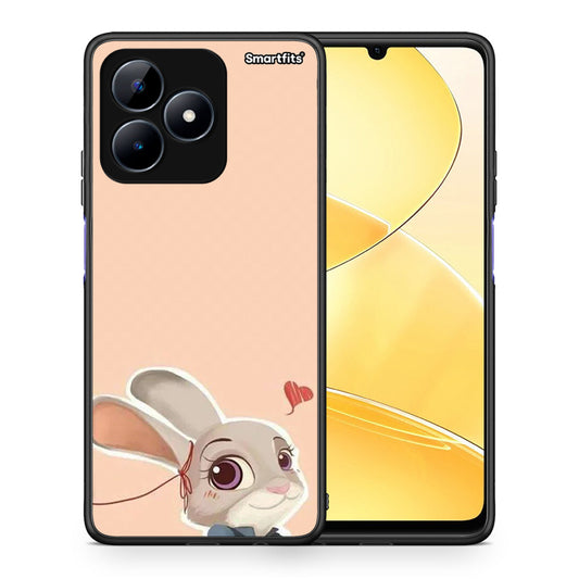 Θήκη Realme C51 Nick Wilde And Judy Hopps Love 2 από τη Smartfits με σχέδιο στο πίσω μέρος και μαύρο περίβλημα | Realme C51 Nick Wilde And Judy Hopps Love 2 case with colorful back and black bezels