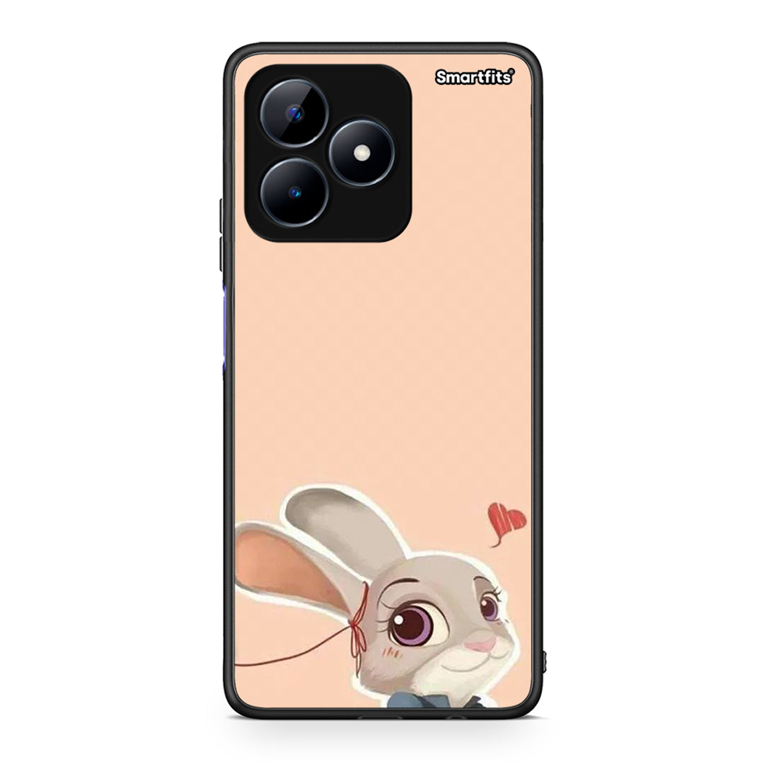 Realme Note 50 Nick Wilde And Judy Hopps Love 2 θήκη από τη Smartfits με σχέδιο στο πίσω μέρος και μαύρο περίβλημα | Smartphone case with colorful back and black bezels by Smartfits