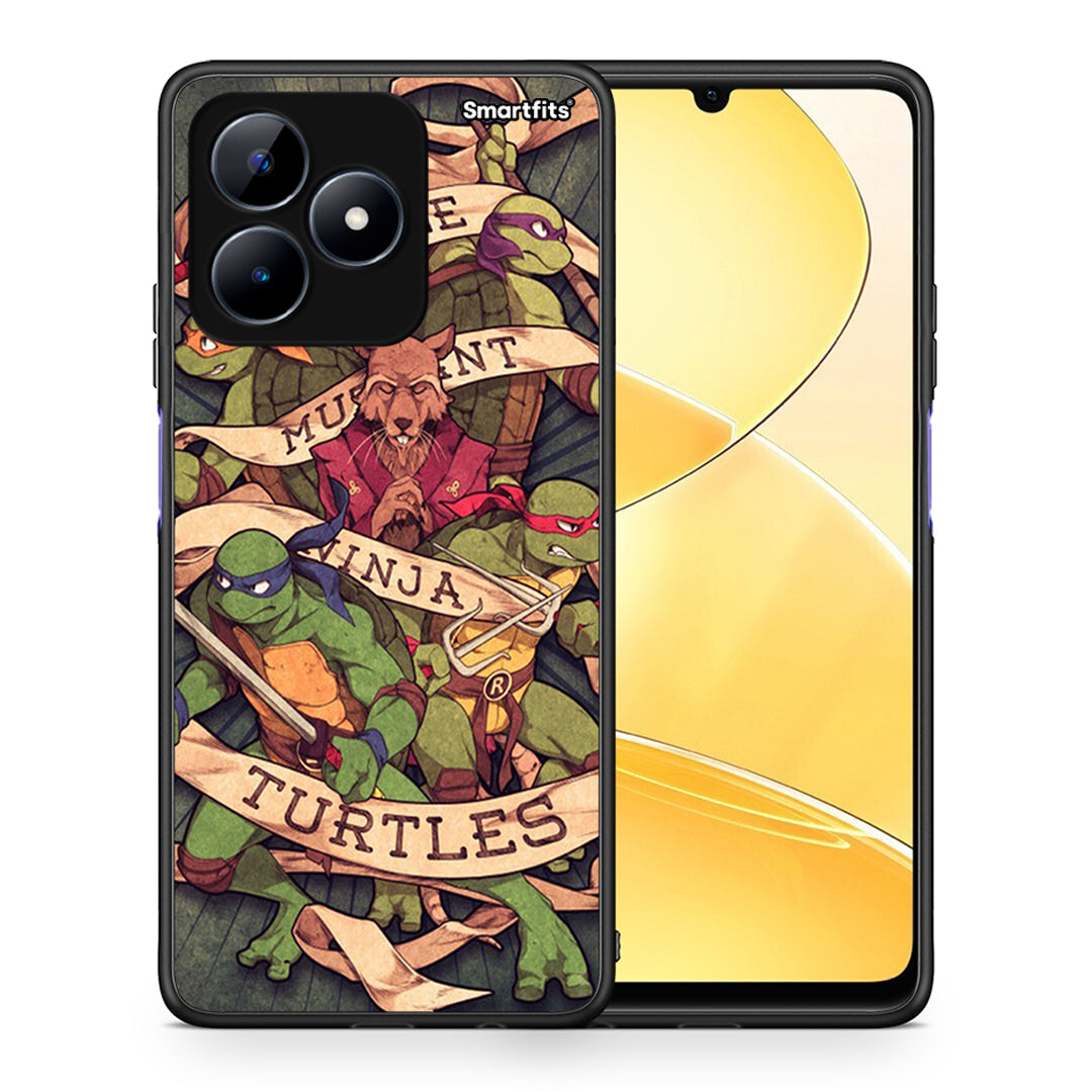 Θήκη Realme Note 50 Ninja Turtles από τη Smartfits με σχέδιο στο πίσω μέρος και μαύρο περίβλημα | Realme Note 50 Ninja Turtles case with colorful back and black bezels