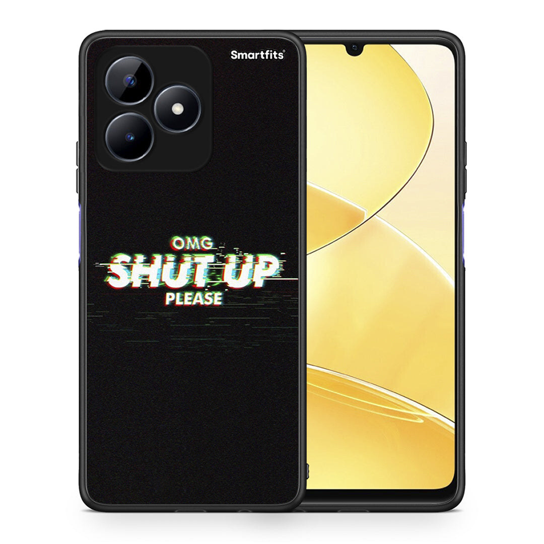 Θήκη Realme C51 OMG ShutUp από τη Smartfits με σχέδιο στο πίσω μέρος και μαύρο περίβλημα | Realme C51 OMG ShutUp case with colorful back and black bezels