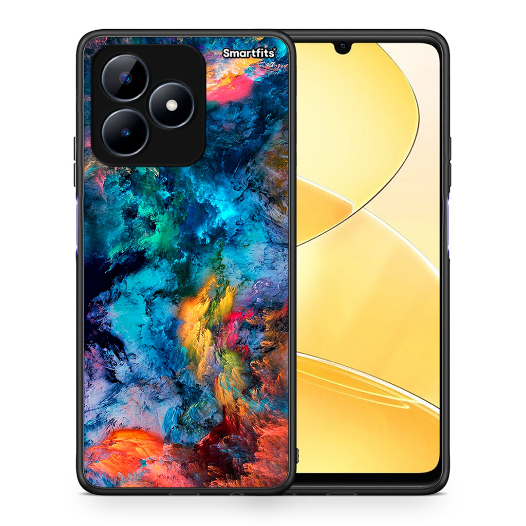 Θήκη Realme C51 Crayola Paint από τη Smartfits με σχέδιο στο πίσω μέρος και μαύρο περίβλημα | Realme C51 Crayola Paint case with colorful back and black bezels