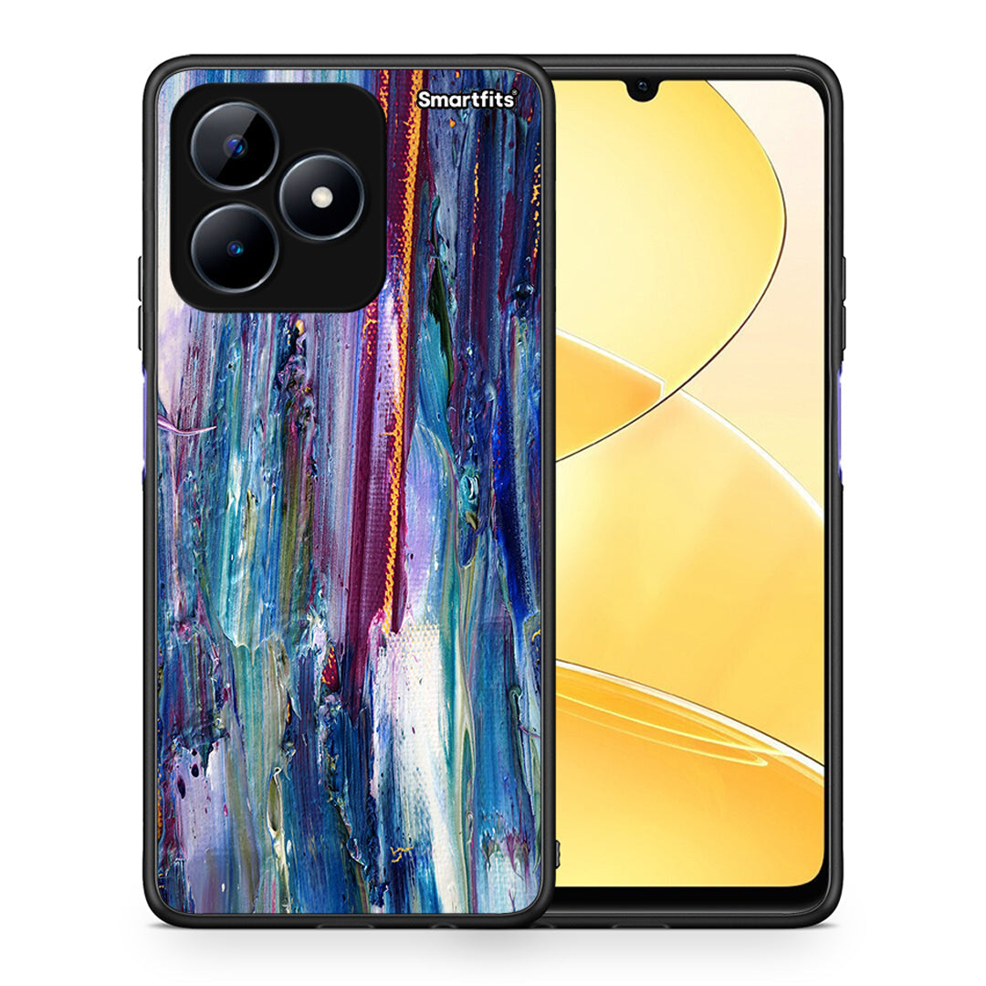 Θήκη Realme Note 50 Winter Paint από τη Smartfits με σχέδιο στο πίσω μέρος και μαύρο περίβλημα | Realme Note 50 Winter Paint case with colorful back and black bezels