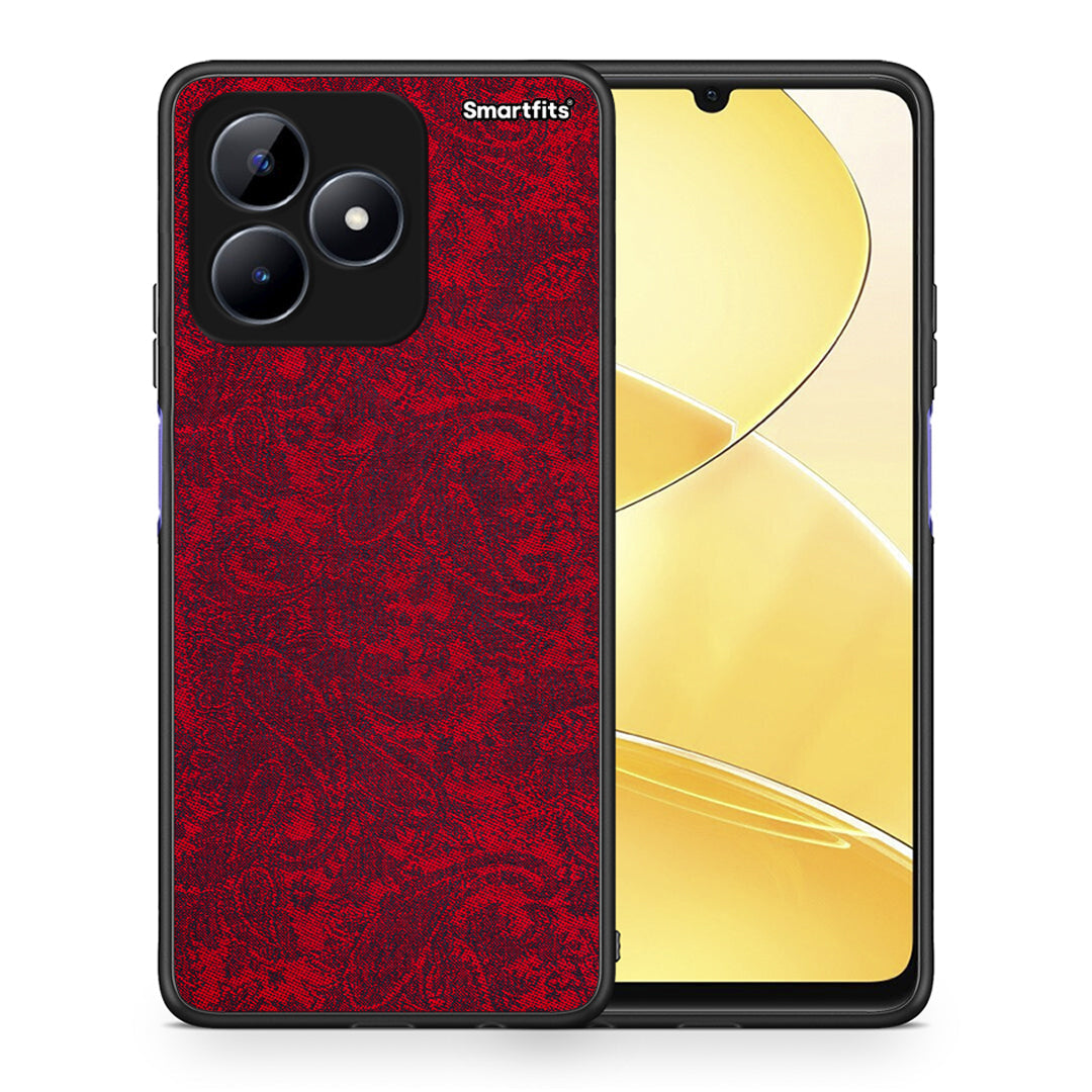 Θήκη Realme C51 Paisley Cashmere από τη Smartfits με σχέδιο στο πίσω μέρος και μαύρο περίβλημα | Realme C51 Paisley Cashmere case with colorful back and black bezels