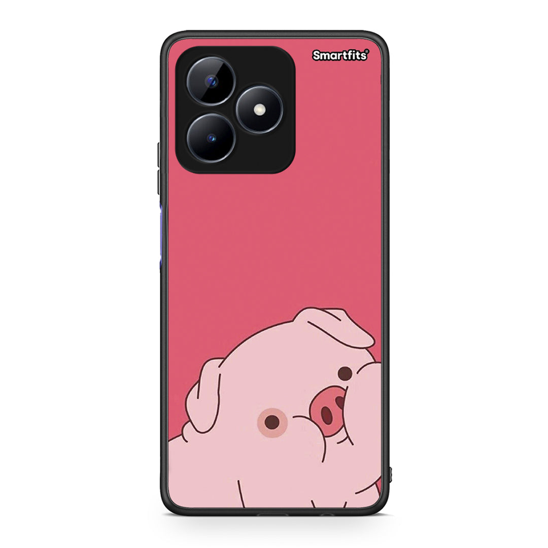 Realme C51 Pig Love 1 Θήκη Αγίου Βαλεντίνου από τη Smartfits με σχέδιο στο πίσω μέρος και μαύρο περίβλημα | Smartphone case with colorful back and black bezels by Smartfits