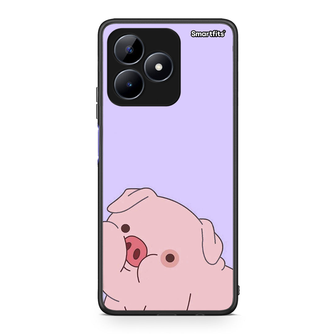 Realme C51 Pig Love 2 Θήκη Αγίου Βαλεντίνου από τη Smartfits με σχέδιο στο πίσω μέρος και μαύρο περίβλημα | Smartphone case with colorful back and black bezels by Smartfits