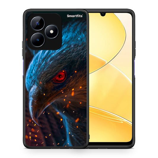 Θήκη Realme C51 Eagle PopArt από τη Smartfits με σχέδιο στο πίσω μέρος και μαύρο περίβλημα | Realme C51 Eagle PopArt case with colorful back and black bezels