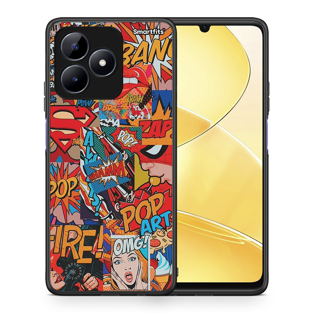 Θήκη Realme Note 50 PopArt OMG από τη Smartfits με σχέδιο στο πίσω μέρος και μαύρο περίβλημα | Realme Note 50 PopArt OMG case with colorful back and black bezels