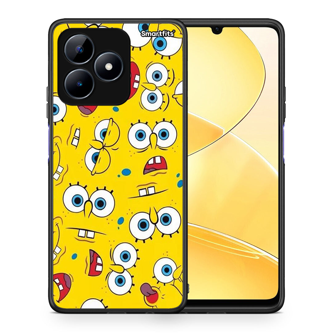 Θήκη Realme Note 50 Sponge PopArt από τη Smartfits με σχέδιο στο πίσω μέρος και μαύρο περίβλημα | Realme Note 50 Sponge PopArt case with colorful back and black bezels