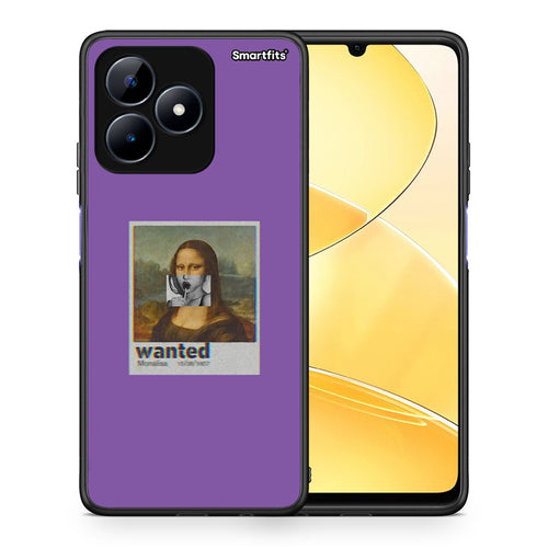Θήκη Realme C51 Monalisa Popart από τη Smartfits με σχέδιο στο πίσω μέρος και μαύρο περίβλημα | Realme C51 Monalisa Popart case with colorful back and black bezels