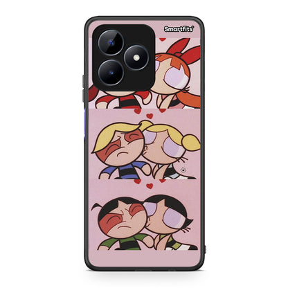 Realme Note 50 Puff Love Θήκη Αγίου Βαλεντίνου από τη Smartfits με σχέδιο στο πίσω μέρος και μαύρο περίβλημα | Smartphone case with colorful back and black bezels by Smartfits