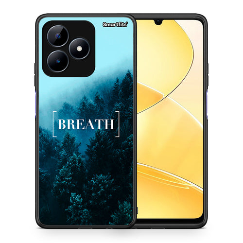 Θήκη Realme C51 Breath Quote από τη Smartfits με σχέδιο στο πίσω μέρος και μαύρο περίβλημα | Realme C51 Breath Quote case with colorful back and black bezels
