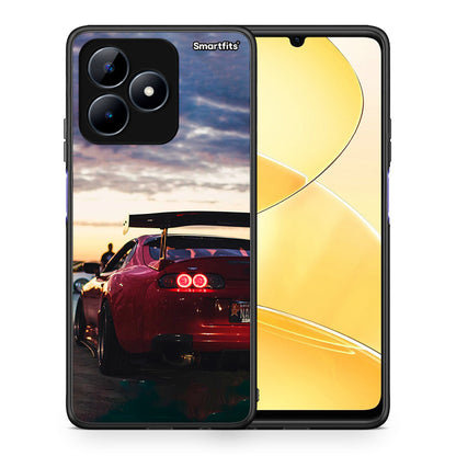 Θήκη Realme C51 Racing Supra από τη Smartfits με σχέδιο στο πίσω μέρος και μαύρο περίβλημα | Realme C51 Racing Supra case with colorful back and black bezels