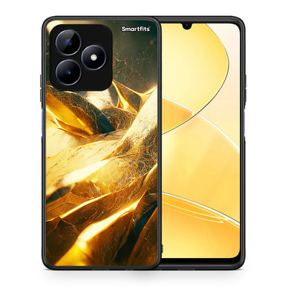 Θήκη Realme C51 Real Gold από τη Smartfits με σχέδιο στο πίσω μέρος και μαύρο περίβλημα | Realme C51 Real Gold case with colorful back and black bezels