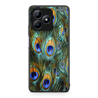 Thumbnail for Realme C51 Real Peacock Feathers θήκη από τη Smartfits με σχέδιο στο πίσω μέρος και μαύρο περίβλημα | Smartphone case with colorful back and black bezels by Smartfits