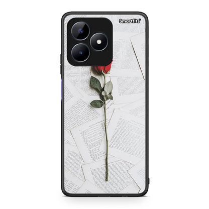 Realme Note 50 Red Rose θήκη από τη Smartfits με σχέδιο στο πίσω μέρος και μαύρο περίβλημα | Smartphone case with colorful back and black bezels by Smartfits