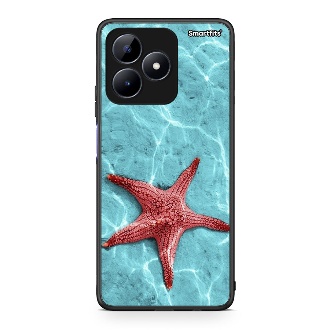 Realme Note 50 Red Starfish Θήκη από τη Smartfits με σχέδιο στο πίσω μέρος και μαύρο περίβλημα | Smartphone case with colorful back and black bezels by Smartfits