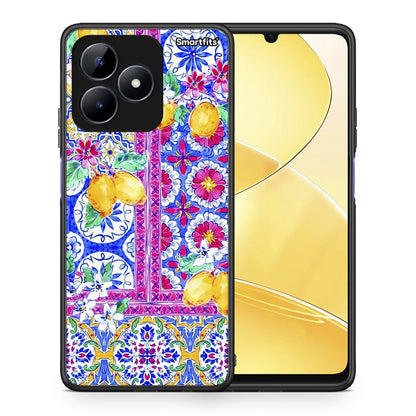 Θήκη Realme C51 Retro Spring από τη Smartfits με σχέδιο στο πίσω μέρος και μαύρο περίβλημα | Realme C51 Retro Spring case with colorful back and black bezels