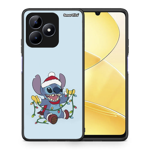 Θήκη Realme Note 50 Santa Stich από τη Smartfits με σχέδιο στο πίσω μέρος και μαύρο περίβλημα | Realme Note 50 Santa Stich case with colorful back and black bezels