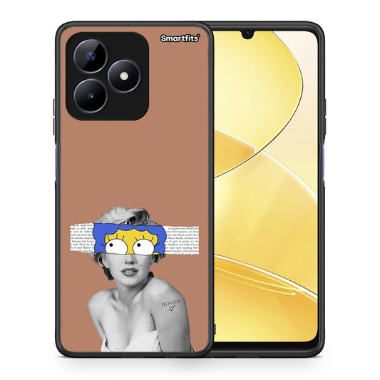 Θήκη Realme C51 Sim Merilyn από τη Smartfits με σχέδιο στο πίσω μέρος και μαύρο περίβλημα | Realme C51 Sim Merilyn case with colorful back and black bezels