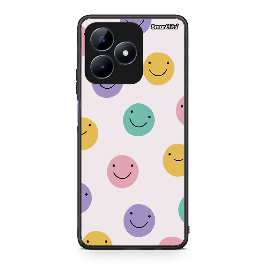 Realme C51 Smiley Faces θήκη από τη Smartfits με σχέδιο στο πίσω μέρος και μαύρο περίβλημα | Smartphone case with colorful back and black bezels by Smartfits