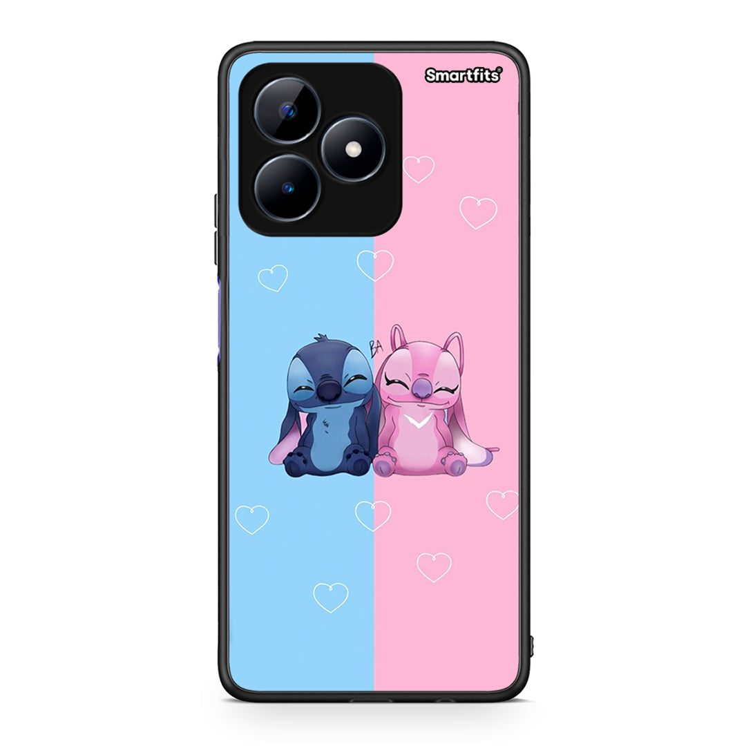 Realme C51 Stitch And Angel θήκη από τη Smartfits με σχέδιο στο πίσω μέρος και μαύρο περίβλημα | Smartphone case with colorful back and black bezels by Smartfits